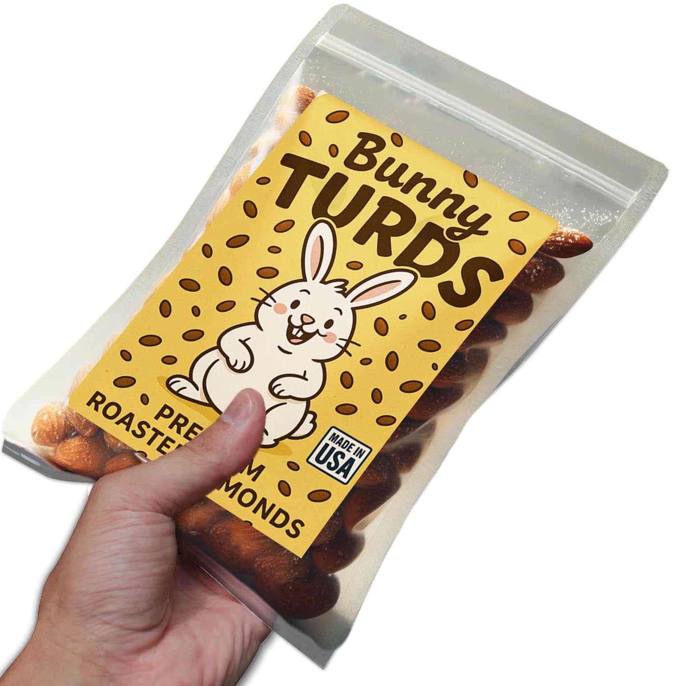 Bunny Turds Gourmet Roasted Almonds | Perfect Easter Snack, Whimsical Bunny-Themed Treat, Crispy & Salty, Ideal For Gifts And Pa