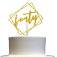 Forty Cake Topper Gold Glitter, Modern Design 40 Birthday, Days, Months, Anniversary Party Decoration Ideas, Premium Quality, St