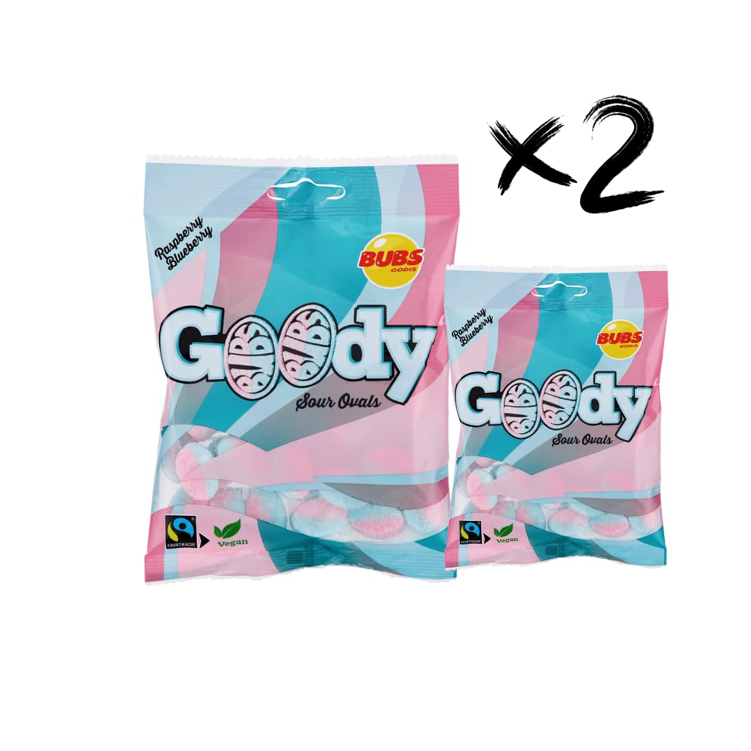 Bubs Goody Sour Ovals Raspberry Caramel 2 Pack Of 90G