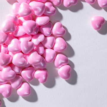 Pink Sprinkles,Heart-Shaped Cake Sprinkles 130G /4.6Oz Cookie Sprinkles,Sugar Pearl, Edible Candy Pearls For Cake 1Cupcake Decor
