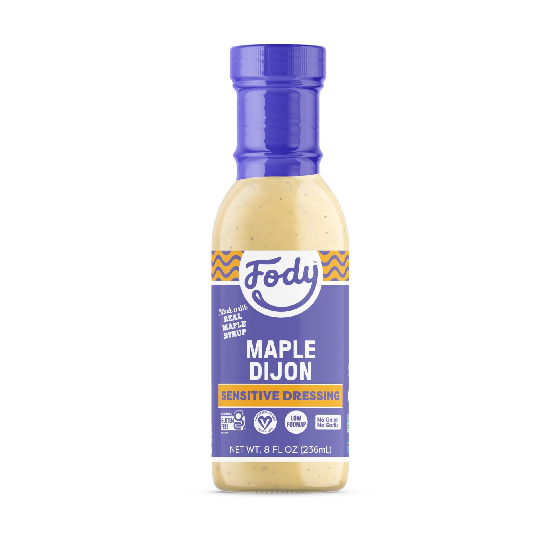 Fody Foods Vegan Maple Dijon Salad Dressing Pack Low Fodmap Certified, Sensitive Recipe, Keto, Gut & IBS Friendly, Non GMO, 8 Ou