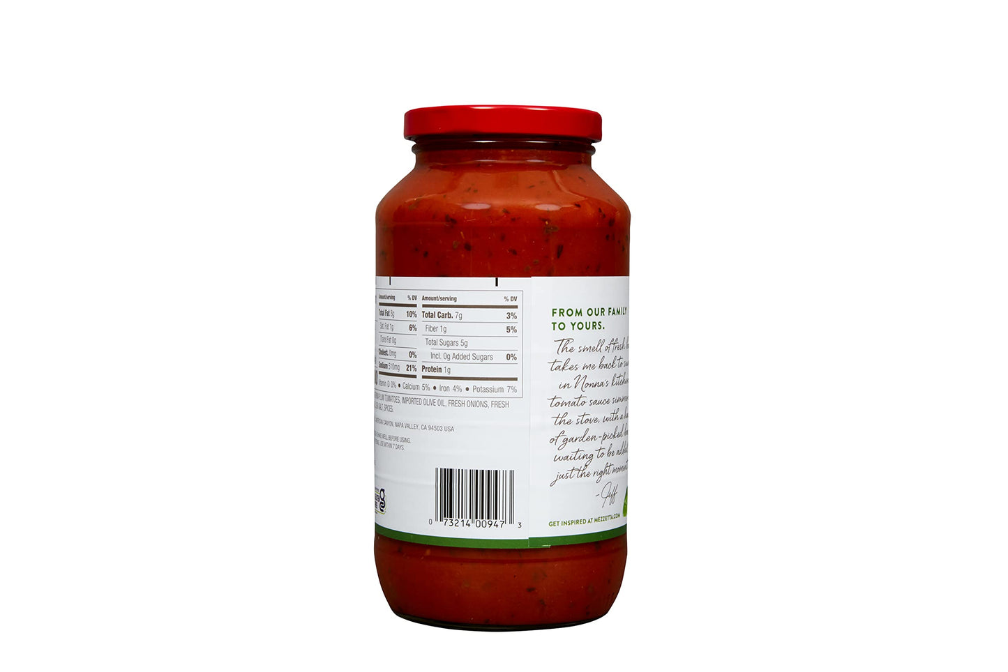 Mezzetta Family Recipes Tomato Basil Sauce | Non-Gmo, Gluten Free, Keto, Vegan, No Preservatives | 25 Ounce Jar (Pack Of 6)