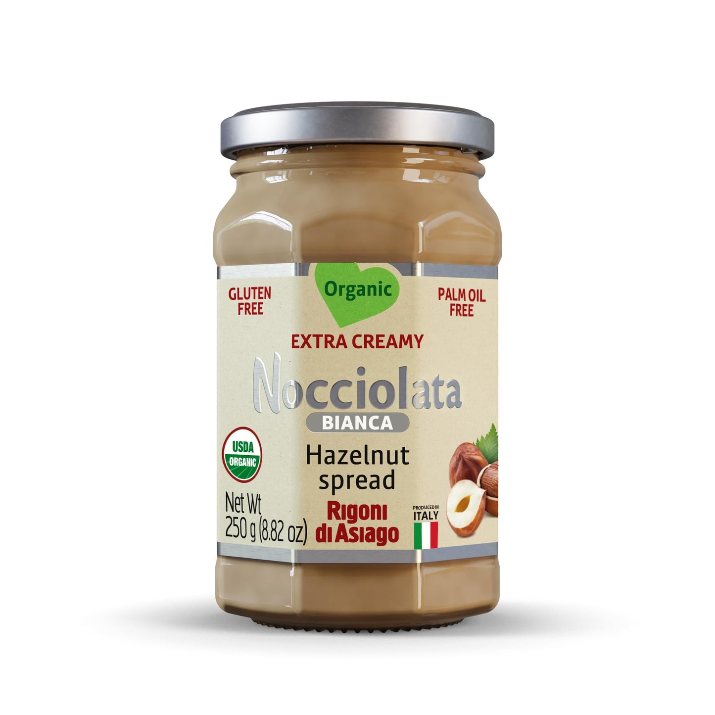 Rigoni di Asiago Nocciolata Bianca Organic Hazelnut Spread, 9.52 Ounce (Pack of 6)