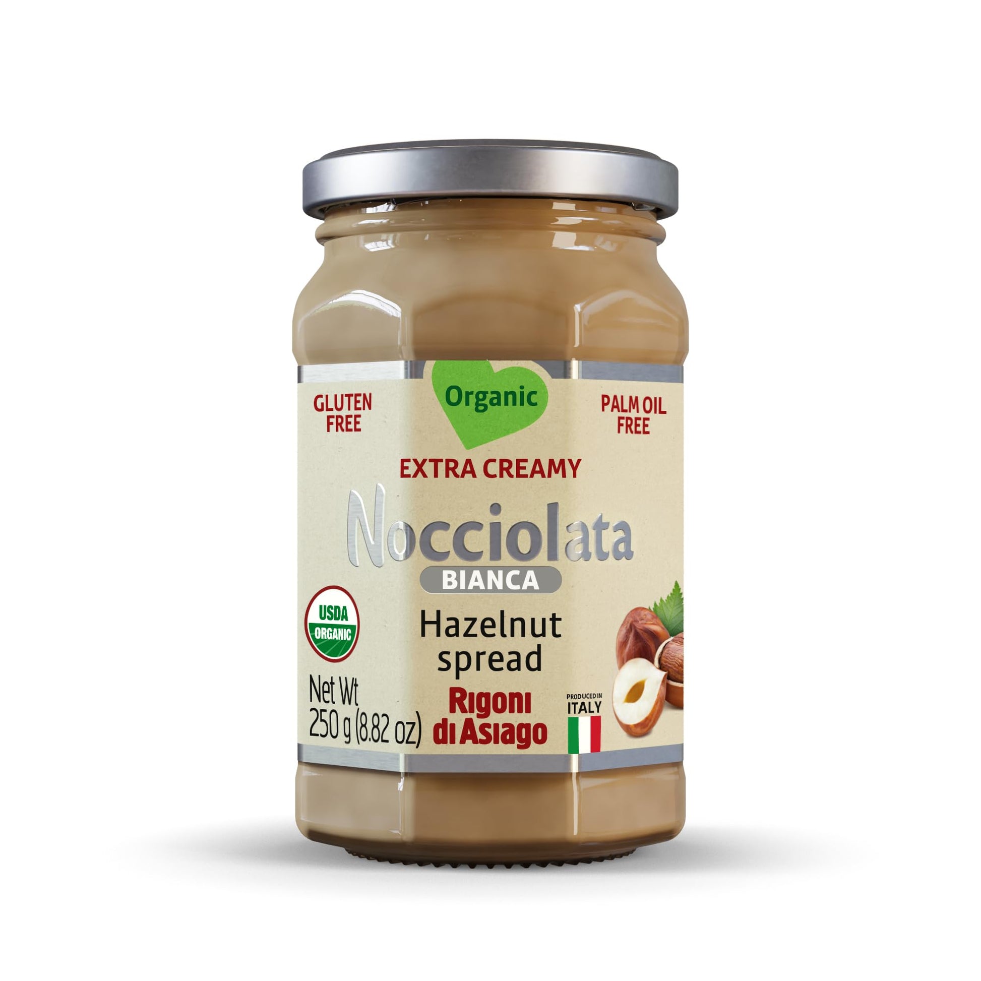 Rigoni di Asiago Nocciolata Bianca Organic Hazelnut Spread, 9.52 Ounce (Pack of 6)