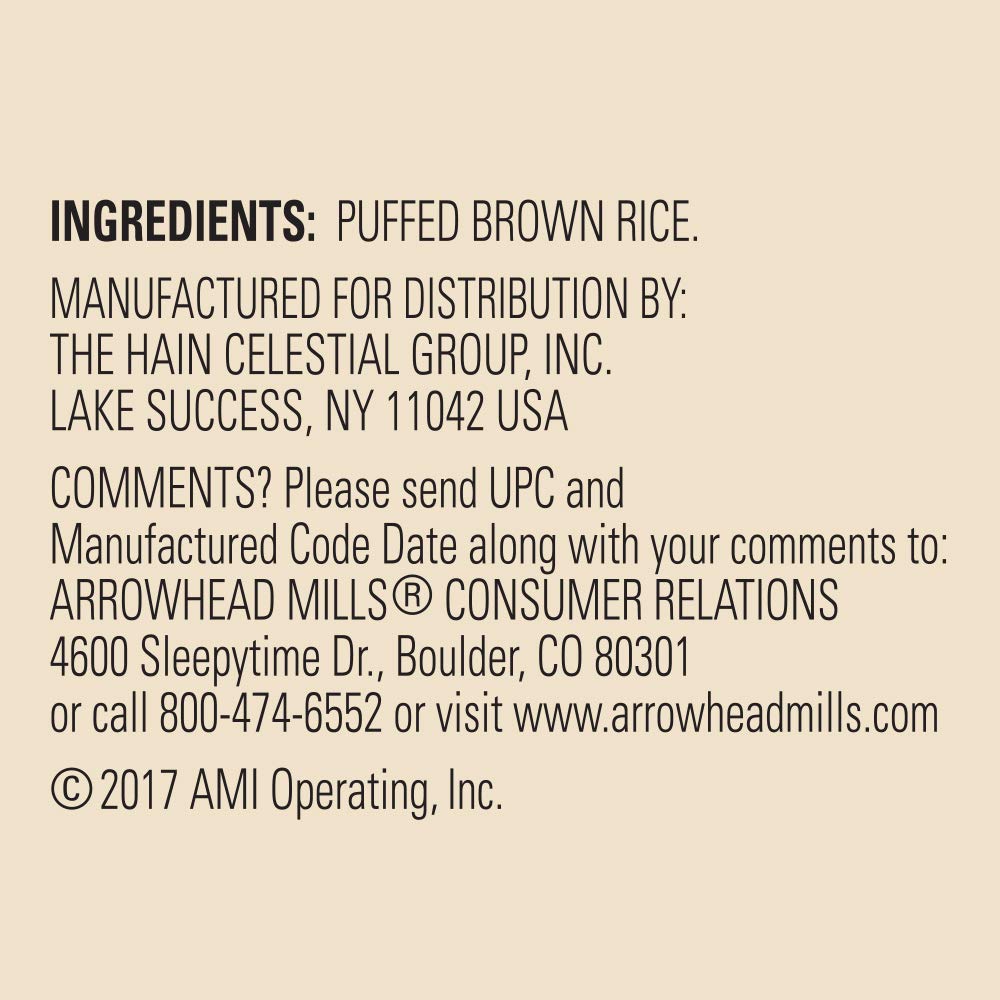 Arrowhead Mills Puffed Rice Cereal, 6 Ounce Bag (Pack Of 12)