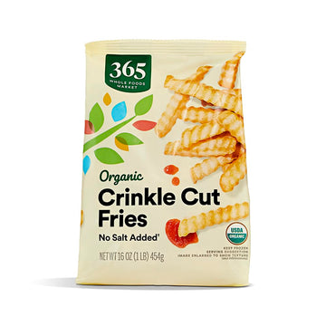 365 Everyday Value, Organic Crinkle Cut French Fries No Salt Added, 16 oz, (Frozen)