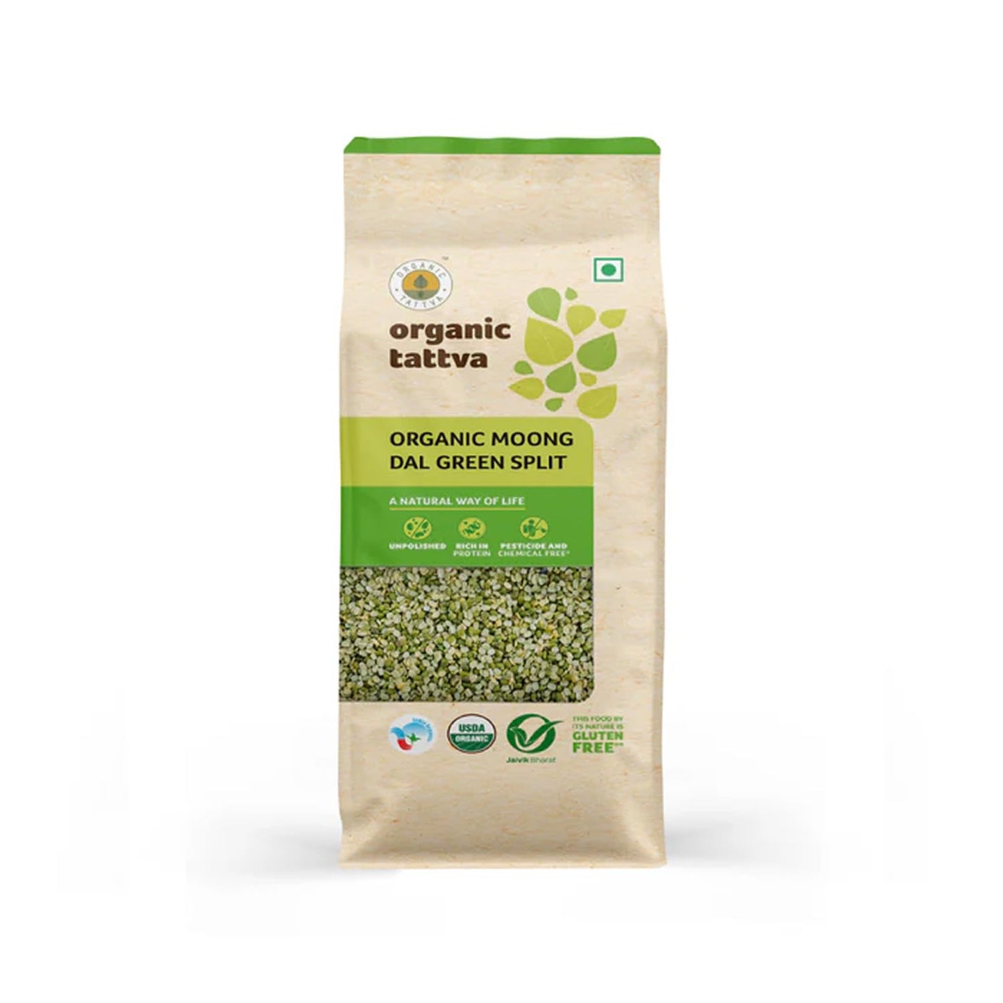 Organic Tattva, Organic Green Moong Dal Split - 500 Gram | 100% Vegan, Gluten Free And No Preservatives