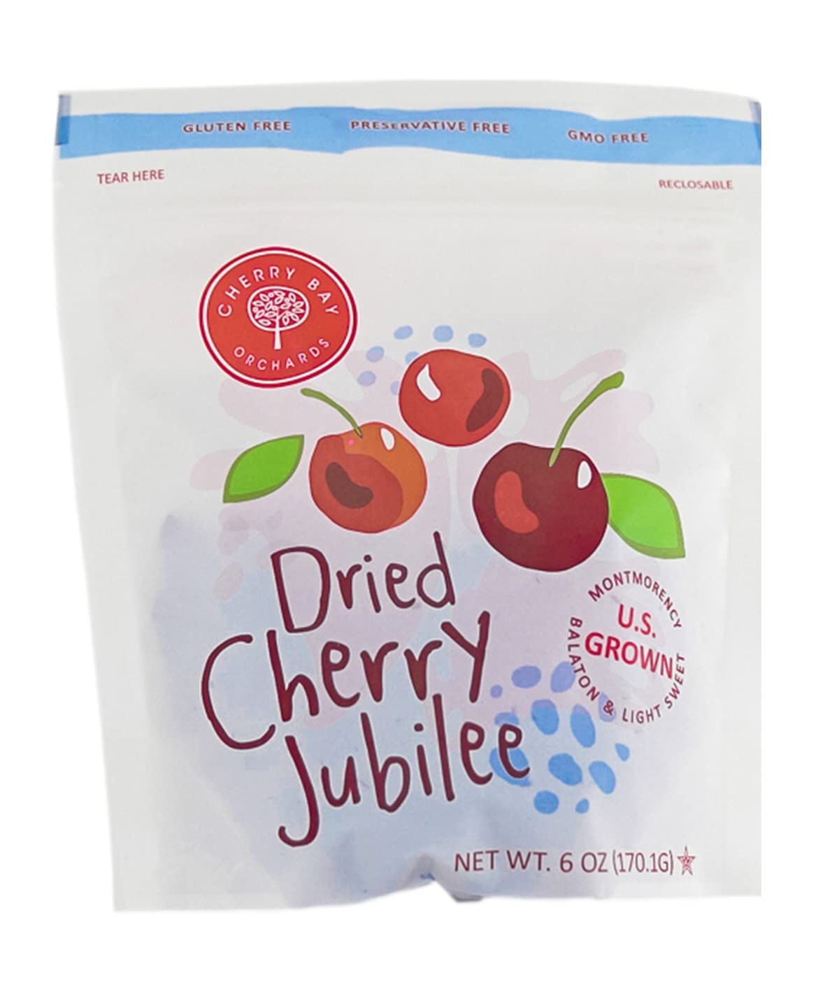 Cherry Bay Orchards Dried Cherry Mix - Pack of Twelve 6oz Bags (Total 72 oz) - Includes Montmorency, Balaton and Light Sweet che