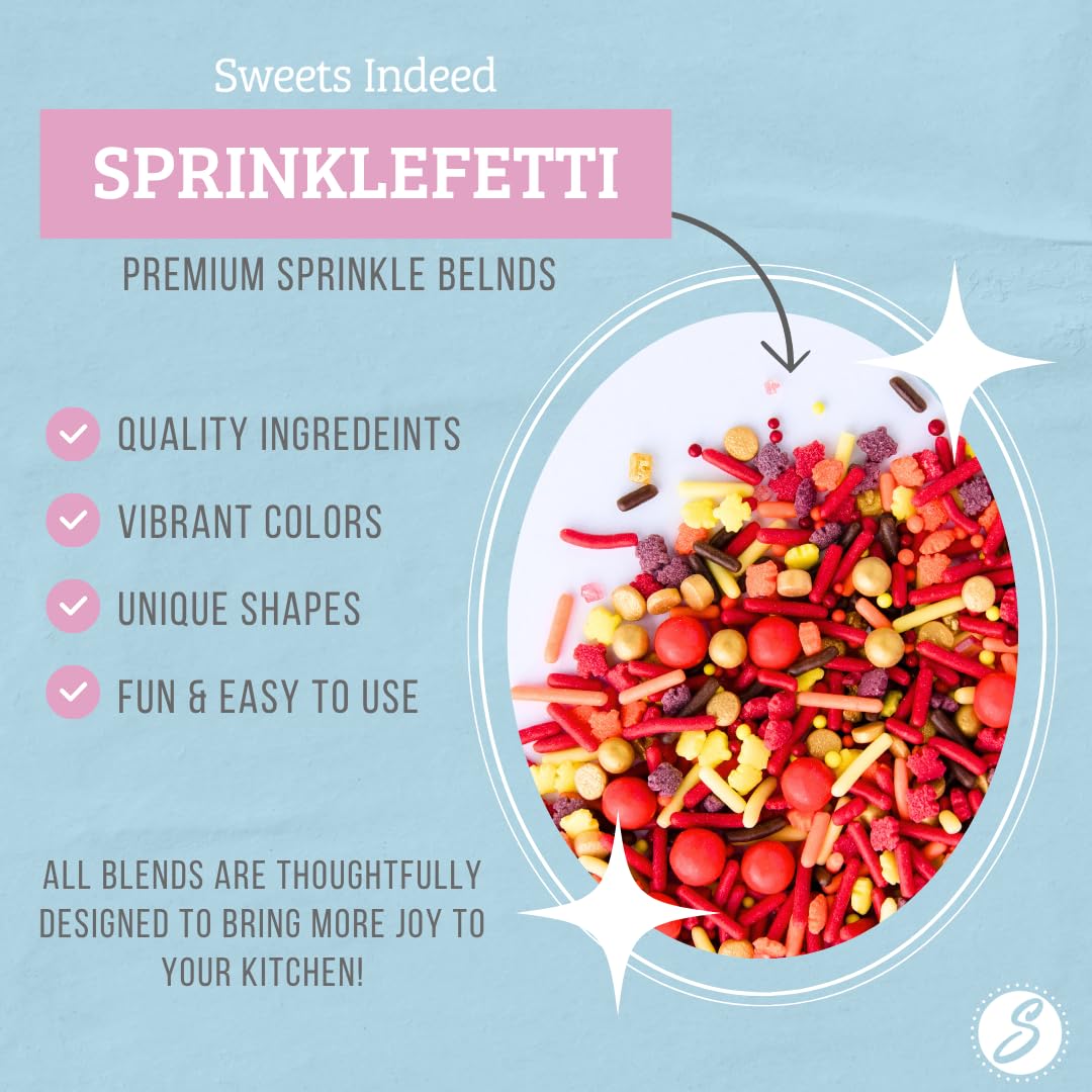 Sweets Indeed Edible Sprinkle Mix, Cake Decorations, 6 Ounces, Thankful Color