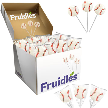 Fruidles Sports Ball Candy Basketball, Football, Soccer, and Baseball, Individually Wrapped Sport Variety Pack (Baseball, 24-Pac