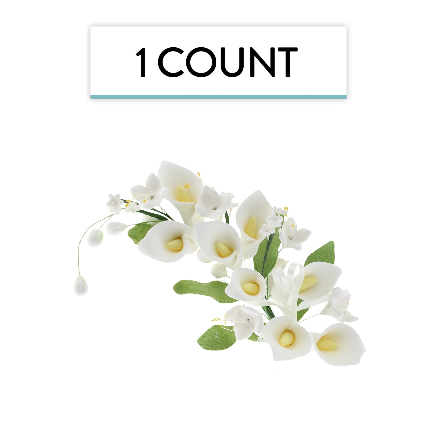 Global Sugar Art Calla Lily Cascade Sugar Cake Flowers Cake Topper Spray, White, 1Count By Chef Alan Tetreault