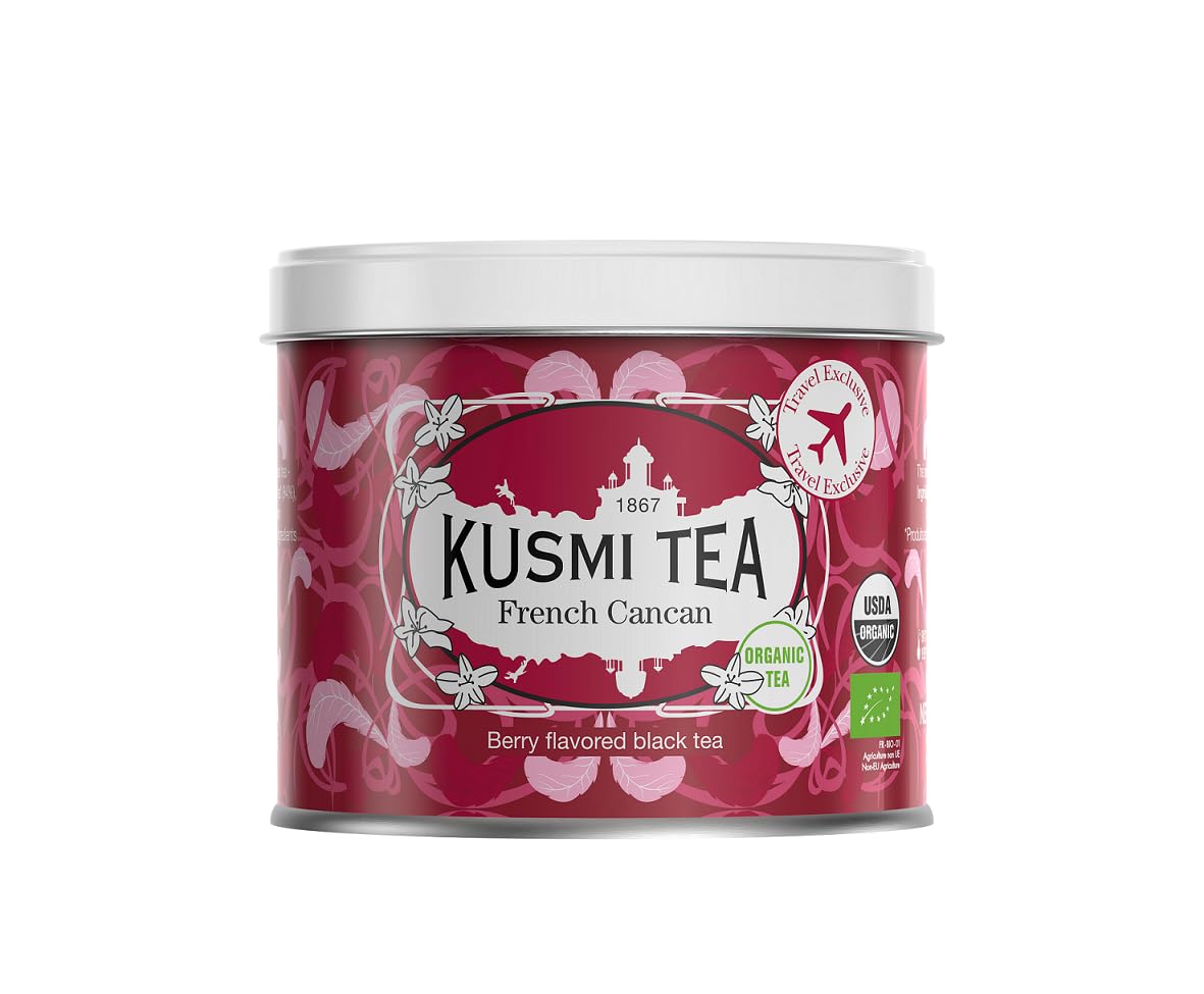 Kusmi Tea - French Cancan - Organic Black Tea - Berry Flavored Black Tea - Natural Red Fruit Flavours - Flavourful, Caffeinated 