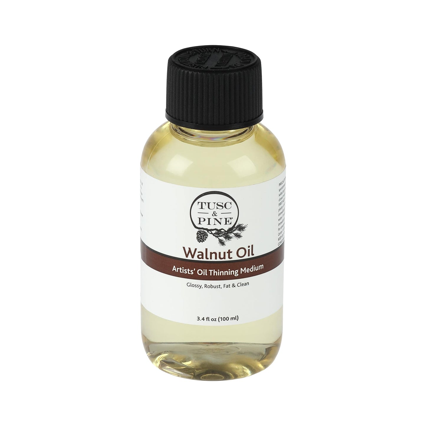 Tusc & Pine Walnut Oil for Painting - 3.4 Oz Bottle, 2 Pack- Professional Artists Paint Medium, Increase Sheen, Slows Drying Ti