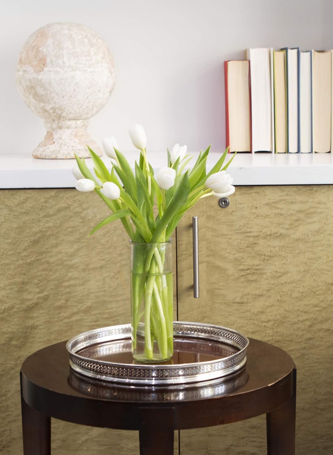 Kabloom Flowers -Valentine'S Day Collection - 10 White Tulips With Vase, Gift For Birthday, Sympathy, Anniversary, Get Well, Tha