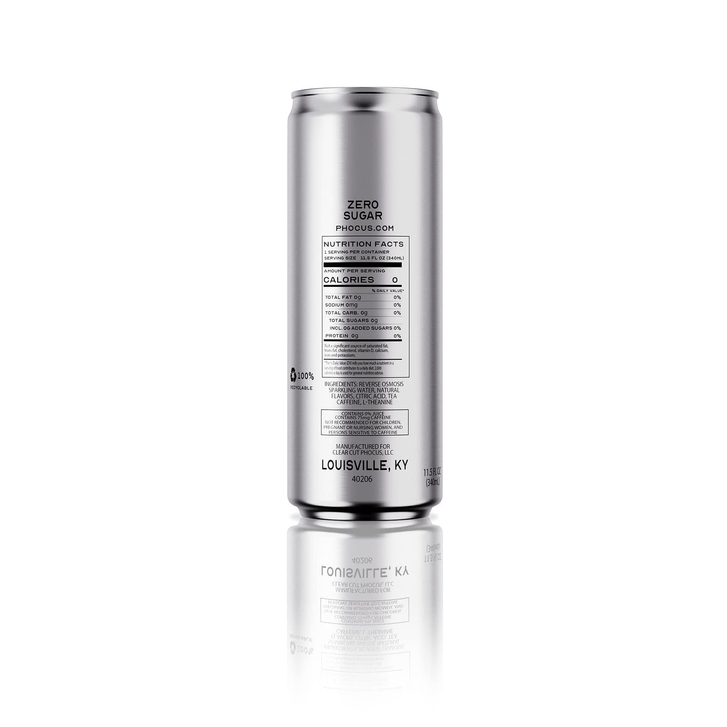 Limited Edition Phocus Creative Energy Drink, Pineapple, Zero Sugar, Functional Beverage For Clean Energy And Focus, 11.5 Fl Oz,
