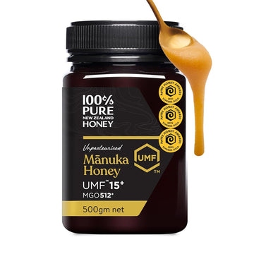 100% Pure New Zealand Manuka Honey - Certified UMF 15+ (MGO 512+), Award Winning New Zealand Raw Manuka Honey Premium Grade, 17.