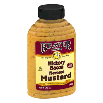 Beaver Hickory Bacon Mustard, 12 Ounce (Pack of 6)