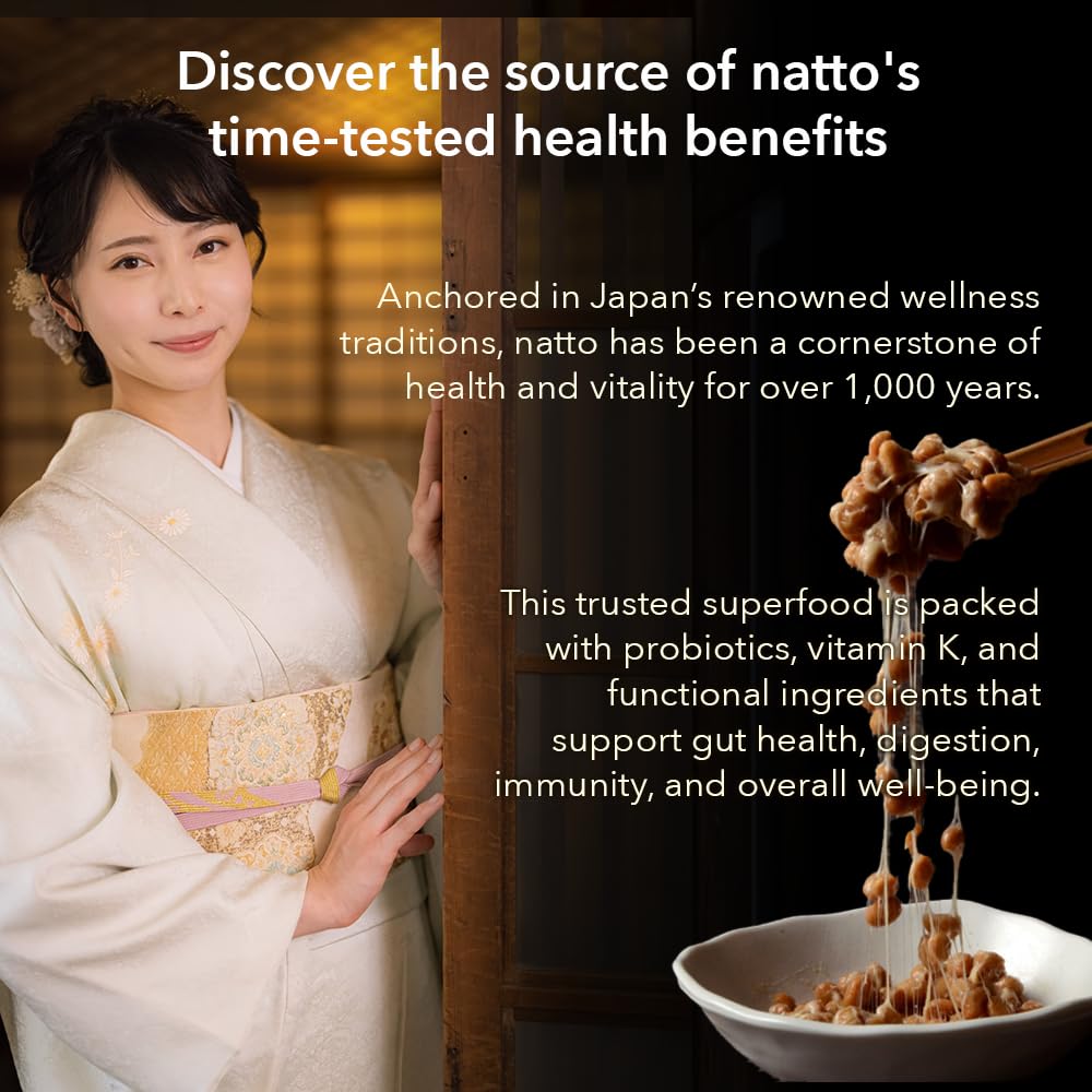 sonomono Whole Natto compact pieces - Vegan, Non-GMO, 90 Caps, 1.5 Ounce, Freeze-Dried Probiotics, Additive-Free
