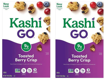 Generic Kashi Go.Cold Breakfast Cereal - Vegan Protein - Fiber Cereal - Toasted Berry Crisp - 14 Oz Box (2 Boxes)