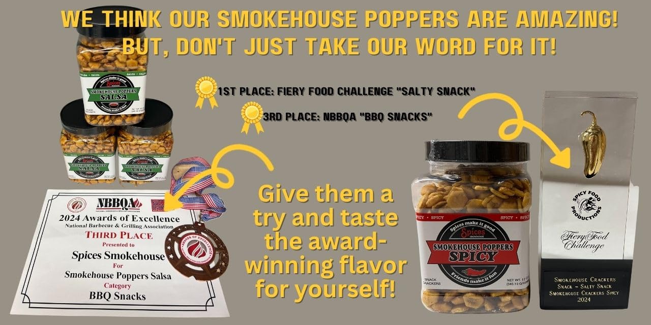 Smokehouse Crackers Poppers Seasoned Oyster Crackers, 12 oz. jars, 3 ct. All Spicy