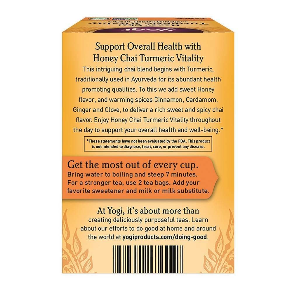 Yogi Tea, Honey Chai Turmeric Vitality, 16 Ct