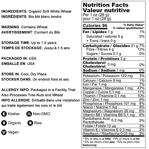 Food To Live Organic Whole Wheat Pastry Flour, 2 Pounds - Non-Gmo, Finely Ground, Unbleached, Unbromated, Vegan, Kosher, All Nat