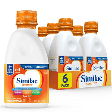 Similac Sensitive Infant Formula, For Fussiness & Gas Due To Lactose Sensitivity, Ready-To-Feed Baby Formula, 32-Fl-Oz Bottle, P