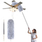 Microfiber Duster With Extension Pole,Washable Bendable Head Ceiling Fan Duster,15-100 Inch Wet Or Dry Dust Collect Telescoping 