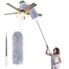 Microfiber Duster With Extension Pole,Washable Bendable Head Ceiling Fan Duster,15-100 Inch Wet Or Dry Dust Collect Telescoping 