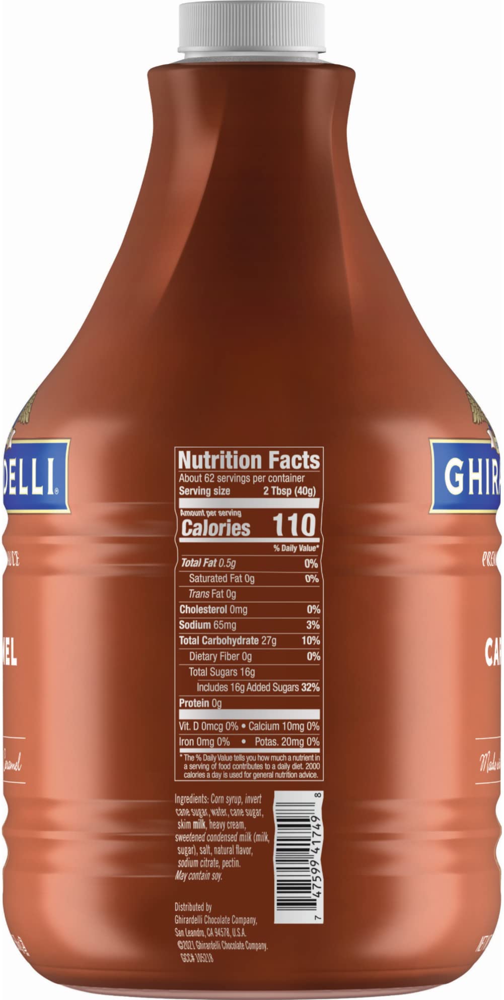 Ghirardelli Chocolate Flavored Sauce, Creamy Caramel, 90.4-Ounce