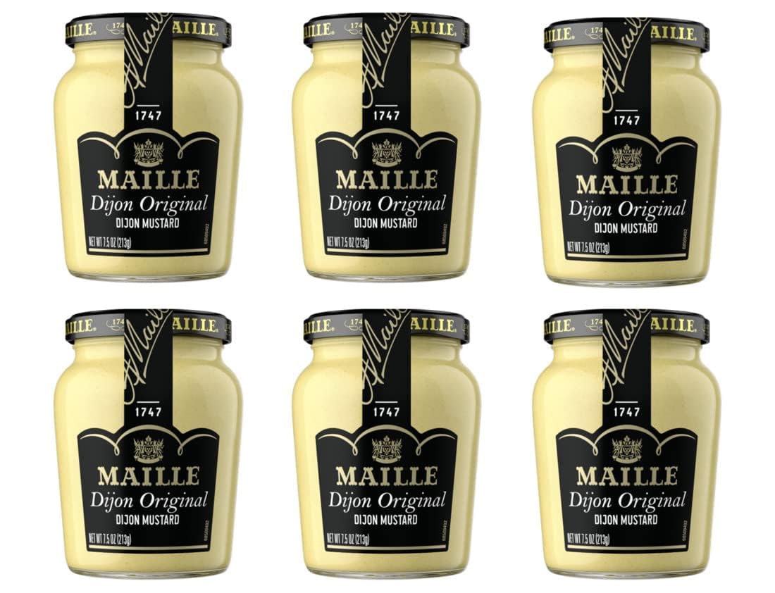 Maille Dijon Mustard, Originale, No Added Sulfites, 7.5 oz, Pack of 6