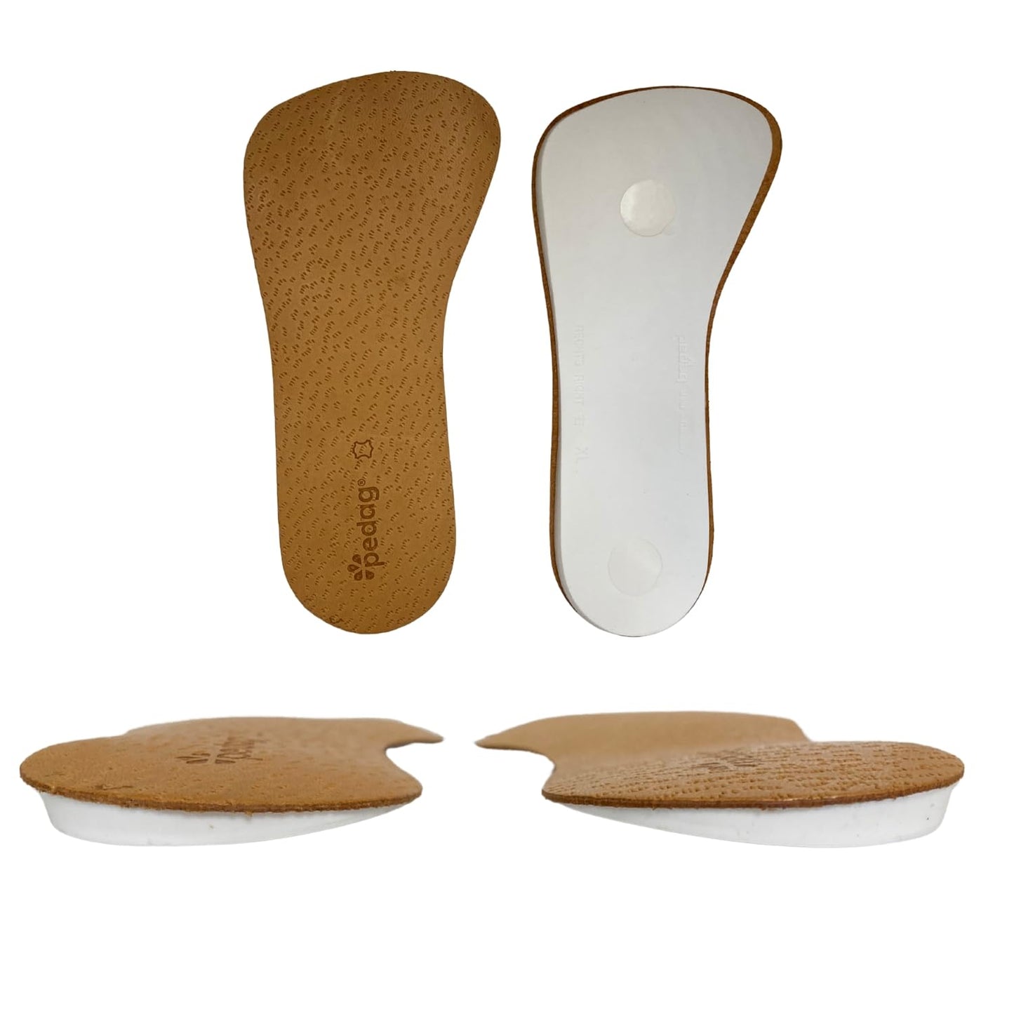 Pedag Correct Plus  German Handmade 3/4 Length Wedge For Oversupinators  Vegetable Tanned Leather Top Rubber Orthotic Footbed  1