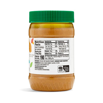 365 by Whole Foods Market, Organic Creamy Peanut Butter, Unsweetened & Unsalted, Stir and Enjoy, 16 Ounce