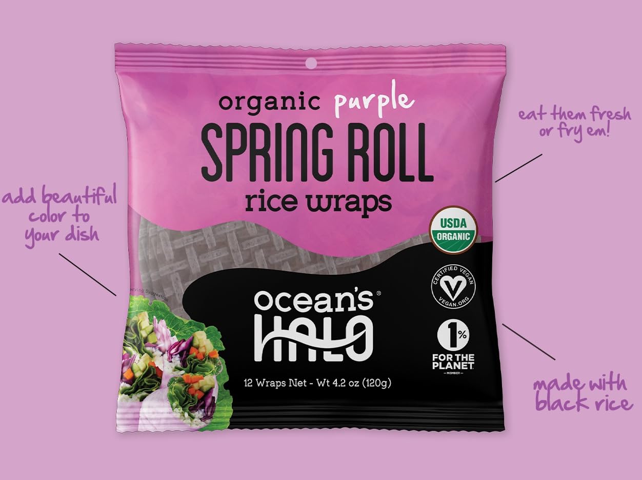 Oceans Halo Organic Spring Roll Purple Rice Wraps, 4.2 oz
