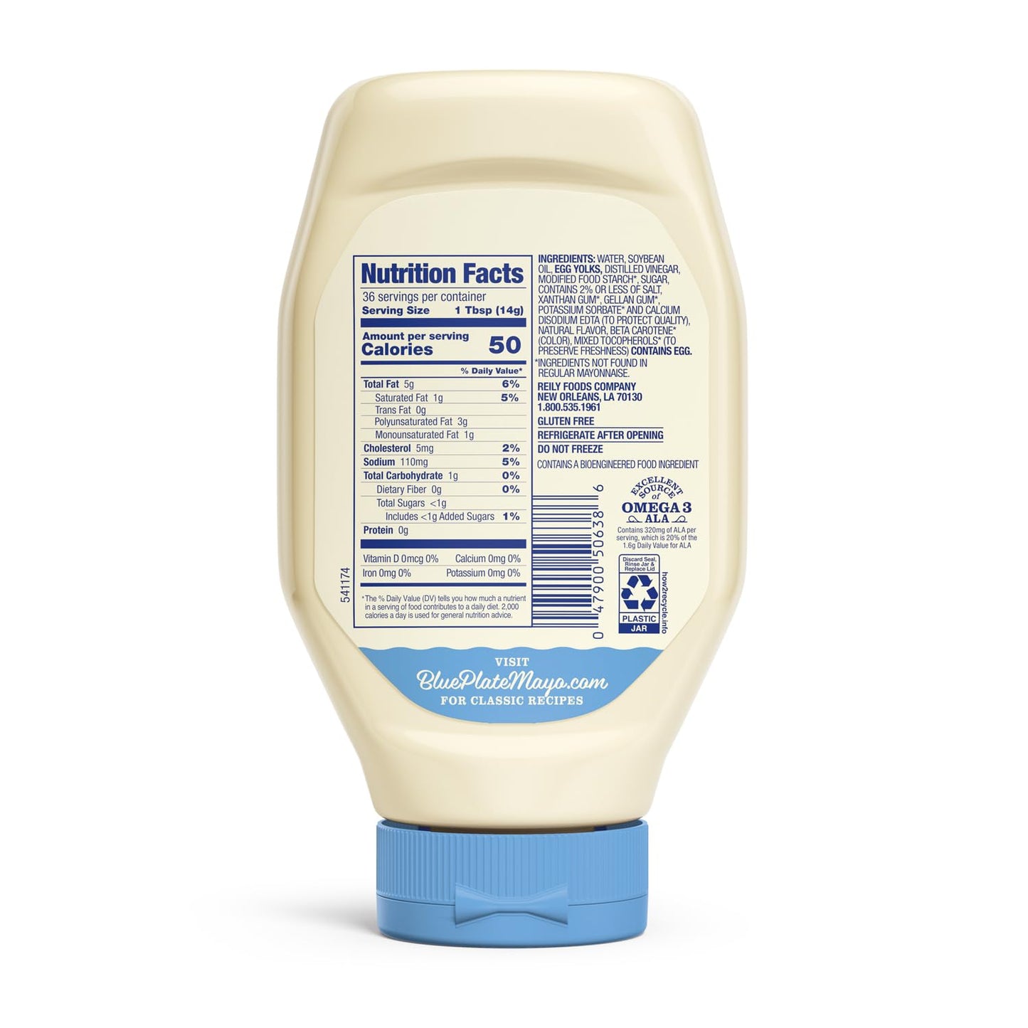 Blue Plate Light Mayonnaise, 18 Fl Oz Squeeze Bottle (Pack Of 6)