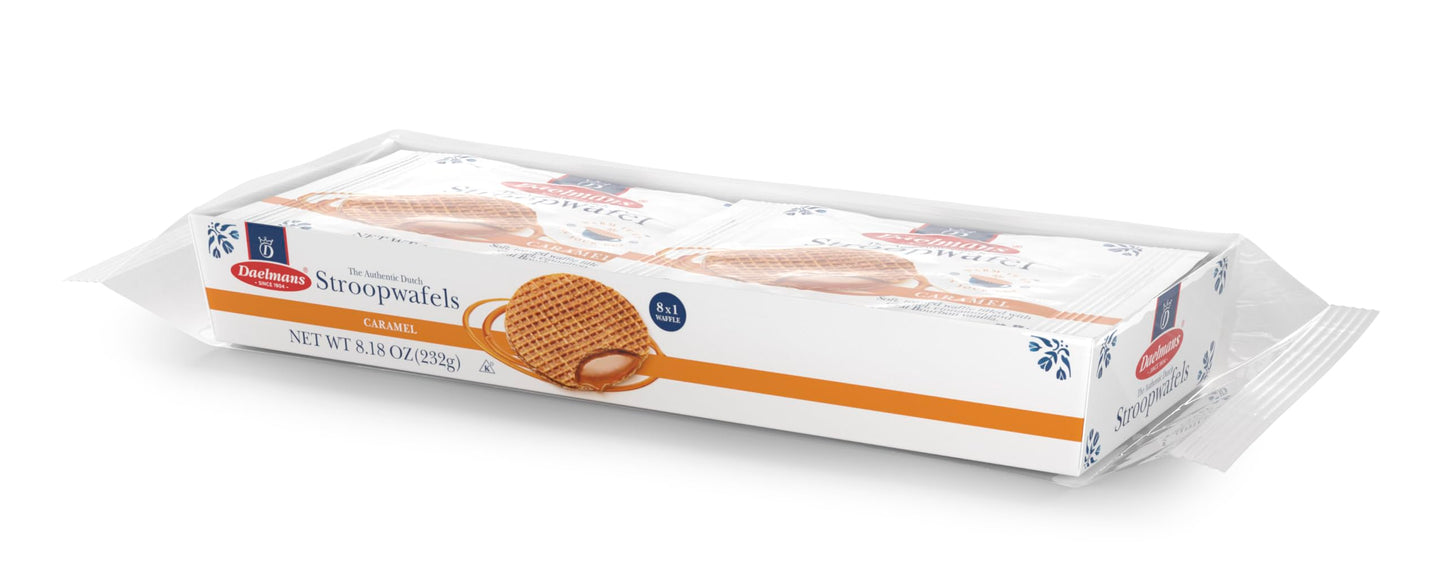 Daelmans Stroopwafel Caramel Cookies - Original Dutch Waffle Cookies, 8 Individually Wrapped Cookies