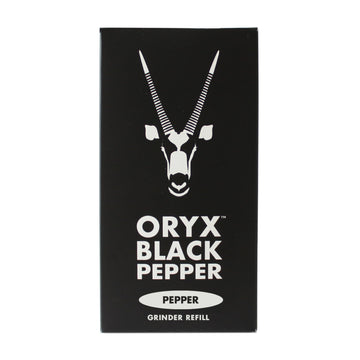 Oryx Black Pepper Refill Box - Premium Whole Black Peppercorns - 3.52oz - Refillable for Oryx Pepper Grinder - Naturally Organic