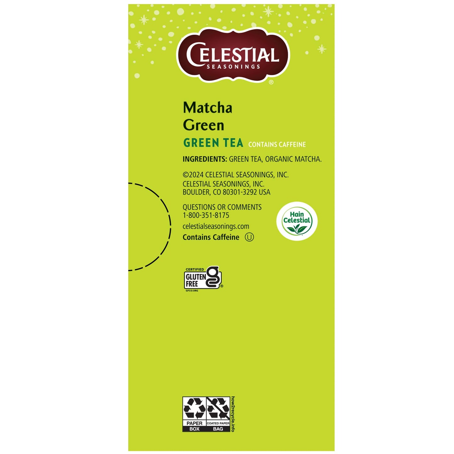 Celestial Seasonings Matcha Green Tea 20 Tea Bags