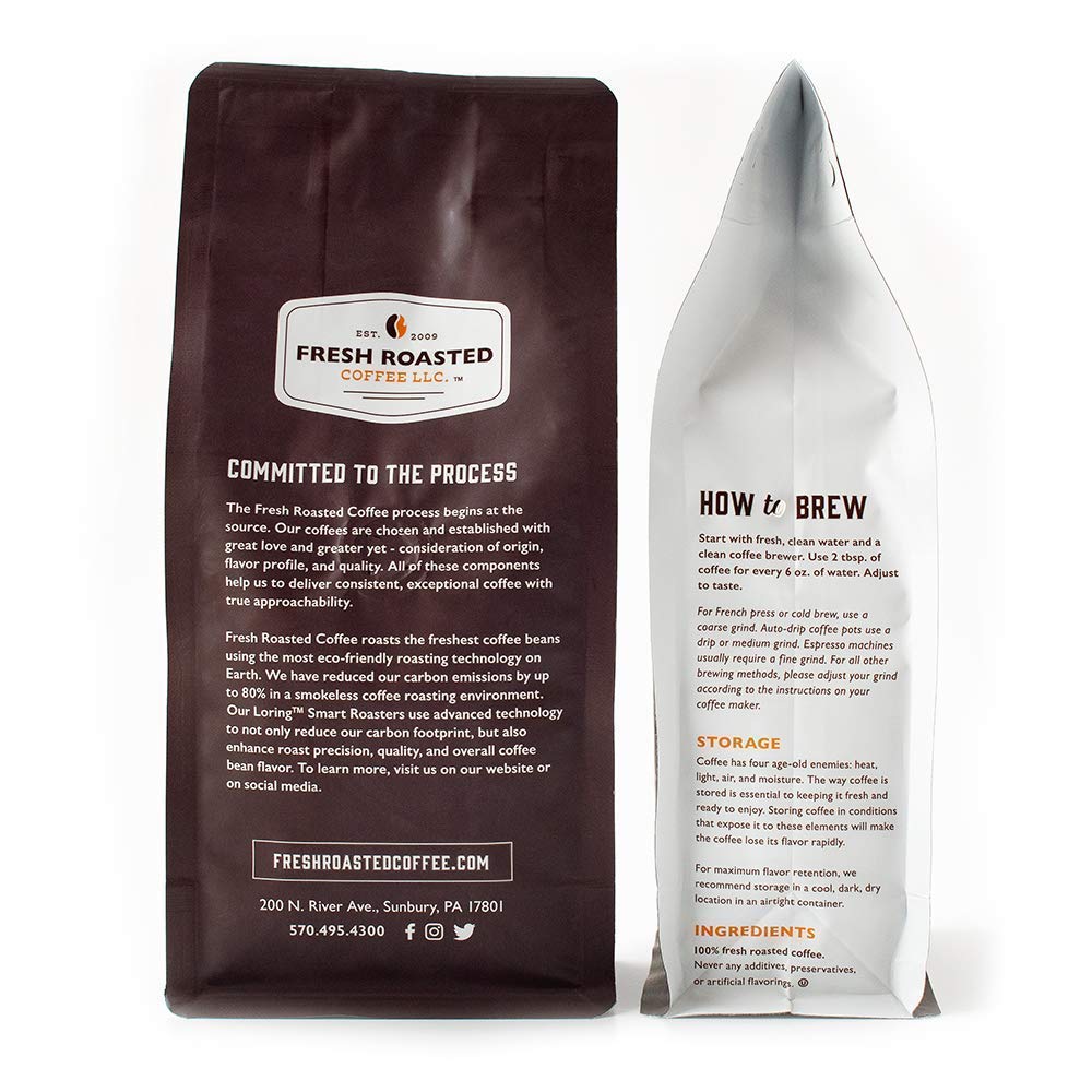 Fresh Roasted Coffee, Fair Trade Organic Peruvian, 12 Oz, Medium Roast, Kosher, Ground