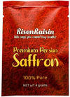 RisenRaisin Premium Persian Saffron Threads - Super Negin Grade, 4g, 100% Pure & Natural, Hand-Harvested, Rich Aroma & Flavor