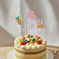 Happy Birthday Easter Cake Topper, Easter Religious Holidays, Baby Shower Party Celebration/Bunny Ear Cake Decoration Supplies (
