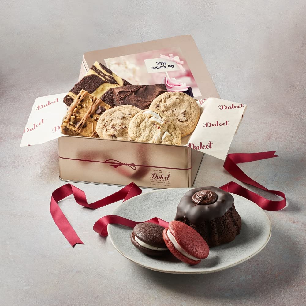 Dulcet Gift Baskets Gourmet Food Gift Basket for Mothers Day, Ideal for Women, Moms, Wives, Sisters, Family or Friends