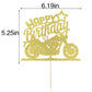 Ruscalin Cake Topper Black Flash Motorcycle Birthday Party Decoration - Golden Paper