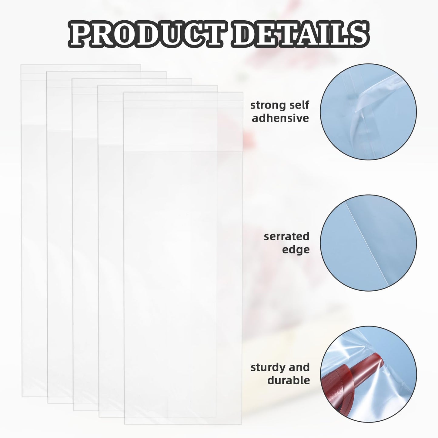 Qiuruoo Chocolate Bar Wrappers with Thank You Stickers, 2.5 x 7.1 Inch, Gold/Clear, Self-Adhesive Plastic, 200 Pcs