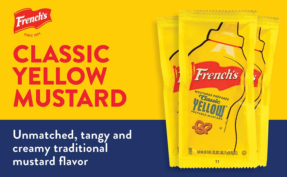 PailSail Yellow Mustard Condiment Packets - 150 Pack, 150 Count
