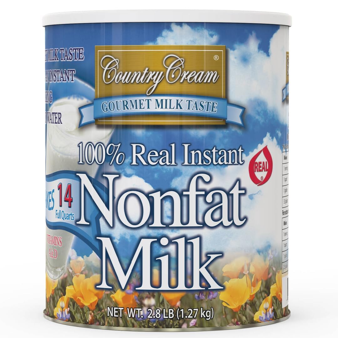 Country Cream 100% Real Instant Nonfat Powdered Milk (2.8 Lb Pack Of 1) | Dry Milk Powder For Baking & Coffee | Substitute For L