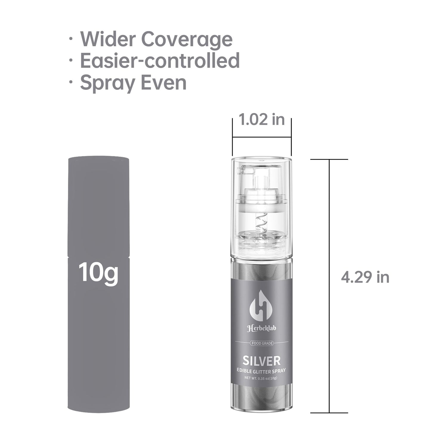 Silver Edible Glitter Spray - 10G Edible Silver Glitter For Cakes Food Grade Metallic Shimmer Powder Cake Sprinkles For Cookie D