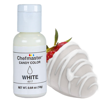 Chefmaster White Candy Color Dye | Oil-Based, Professional-Grade | 0.7 Fl Oz