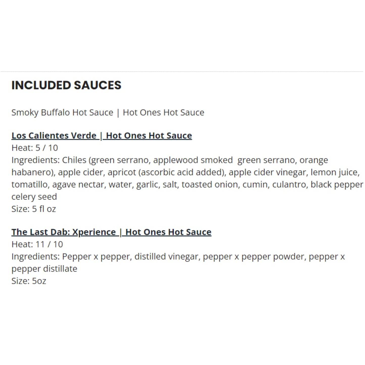 Hot Ones Season 23 The Classic Trio, Hot Sauce Pack With The Buffalo Hot Sauce, Los Calientes Verde & The Last Dab: Xperience, M
