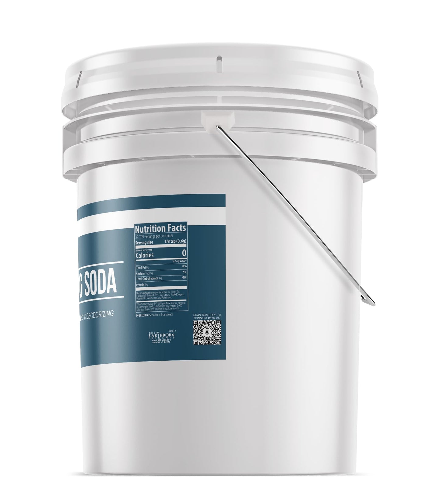 Earthborn Elements Baking Soda, 5 Gallon Bucket, Cooking, Baking, Cleaning, Deodorizing